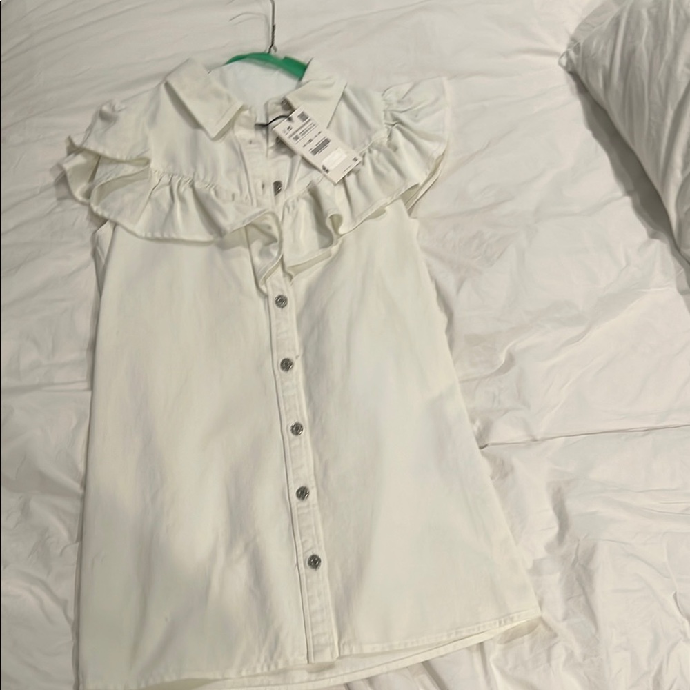 Elegant White Ruffle Dress